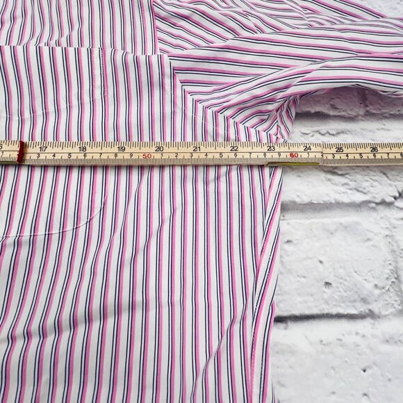 Lauren Ralph Lauren Men's Non Iron Button Up Shirt‎ 15.5 Pink White Blue Stripe - Picture 5 of 7